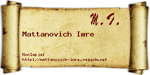 Mattanovich Imre névjegykártya